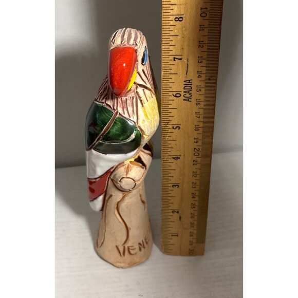 Handcrafted Ceramic Parrot Figurine From Venezuela 7.5" - Picture 8 of 9